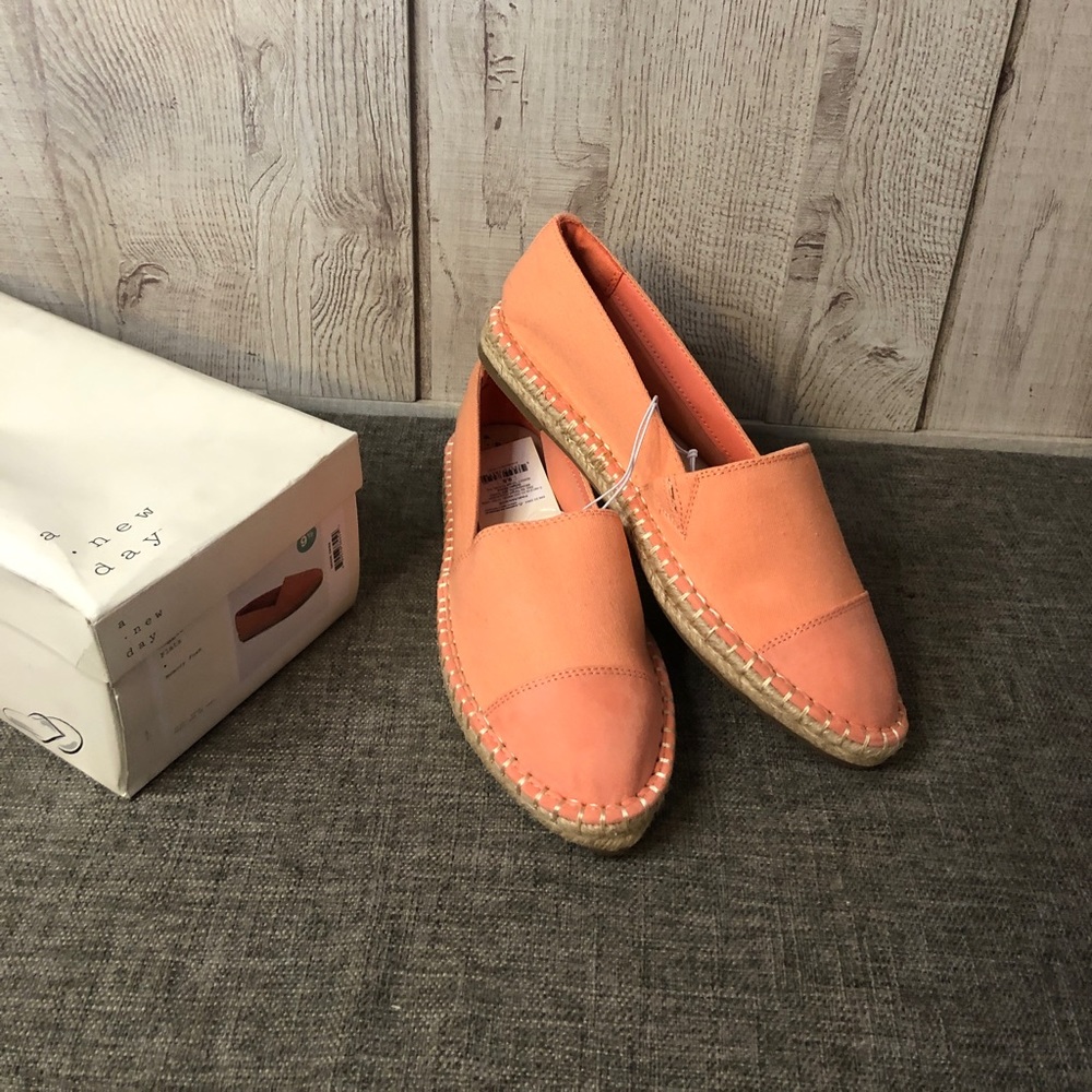 A New Day Coral Orange Espadrille Flats